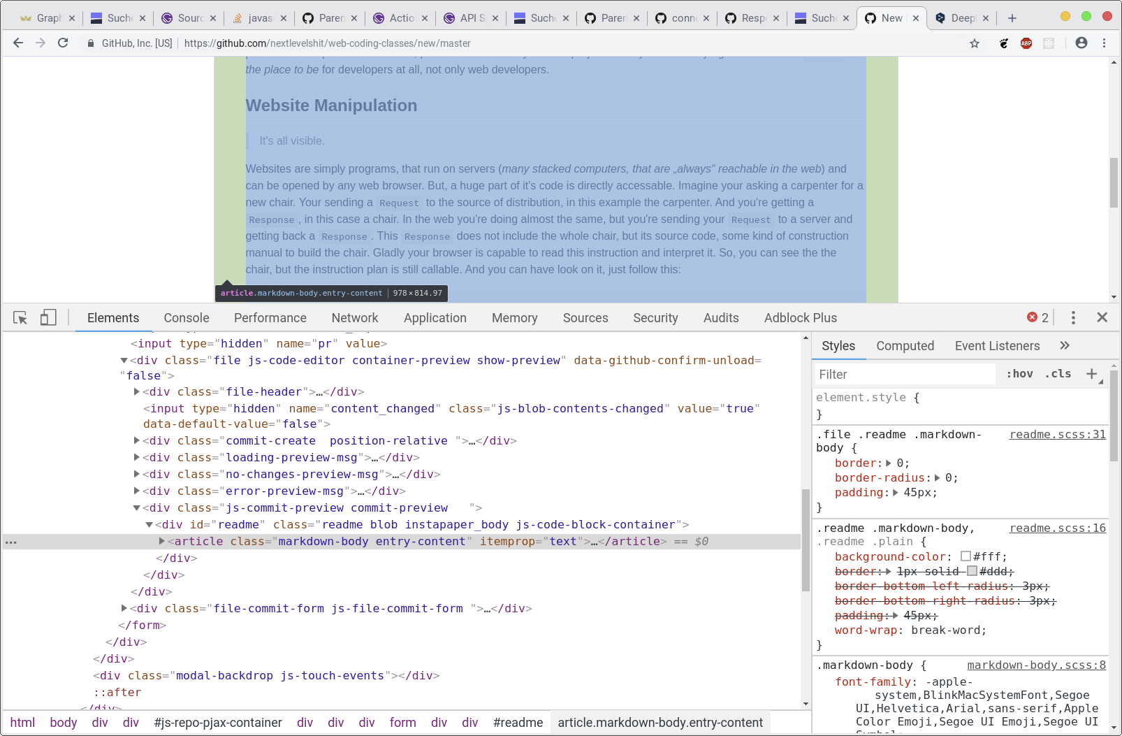 Inspector inside Chromium Browser